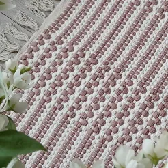 Dywanik z frędzlami Astorga pudrowy róż 60x100 - ręcznie tkany