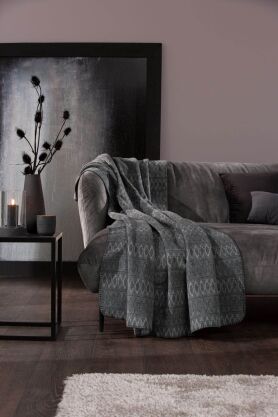 Koc bawełniano-akrylowy Villeroy & Boch Malindi graphite