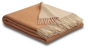 Pled wełniano-kaszmirowy Biederlack - henna-sand