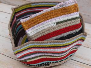 Koszyk tekstylny patchworkowy - 2 rozmiary