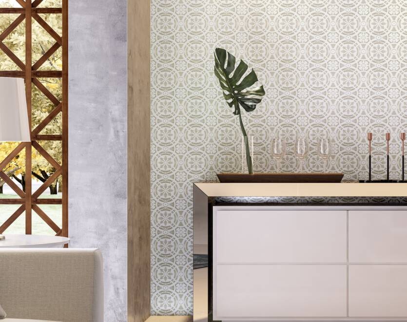 Tapeta tekstylna Karsten Wall Decor - Alpana bege - bawełniana