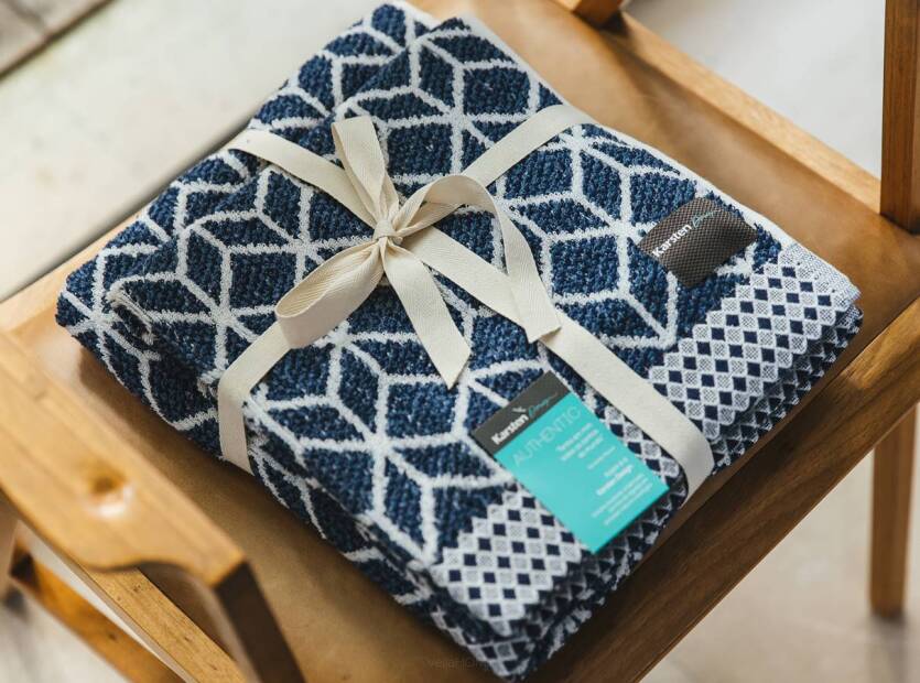 Ręcznik Karsten Design - Geometric Azul - niebieski