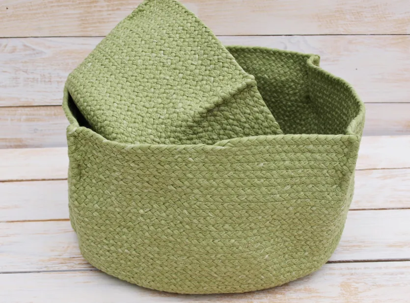 Koszyk tekstylny blado-zielony - 2 rozmiary