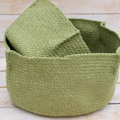 Koszyk tekstylny blado-zielony - 2 rozmiary
