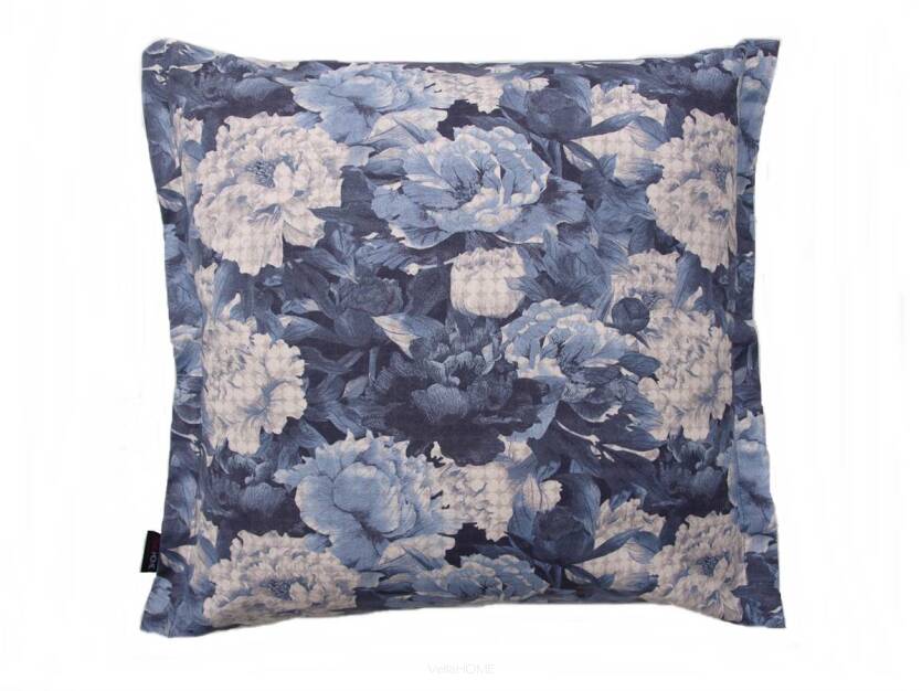 Poszewka dekoracyjna Flower blue - rustykalna - niebieska