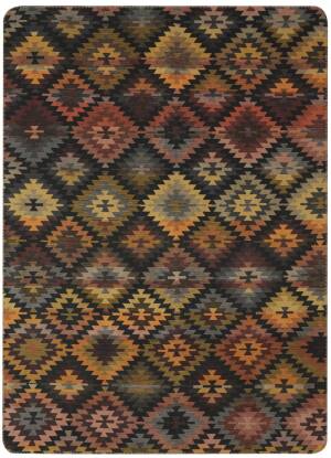 Koc bawełniano-akrylowy Biederlack - Nomad dark - kolorowy ethno