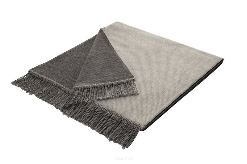 Narzuta na fotel Cotton Cover Salt & Pepper - silber - dwustronna - jasny i ciemny szary