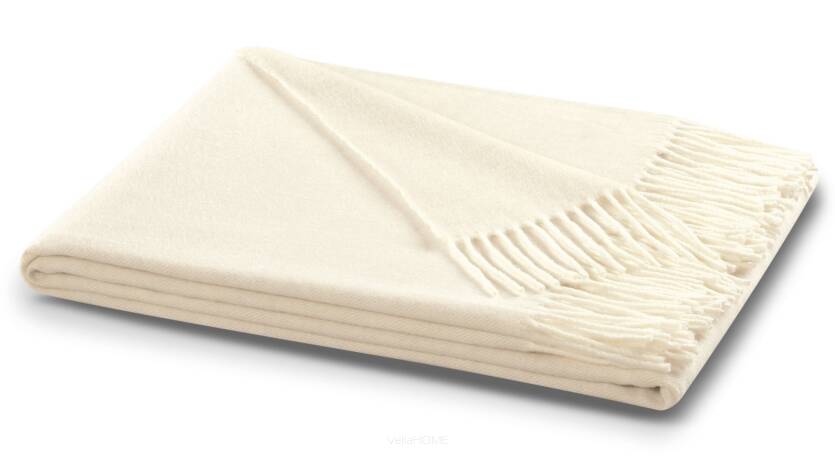 Pled z frędzlami Twill - Biederlack - ecru