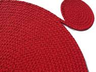 Podkładka na stół TRANCA - tekstylna bawełniana - czerwona. Ręcznie tkana - Handmade
