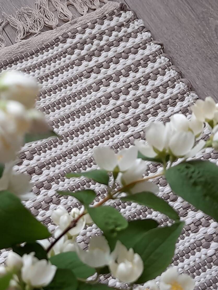 Dywanik z frędzlami Astorga taupe 60x100 - ręcznie tkany