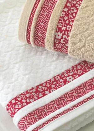 Ręcznik Karsten - Zaira - biały-beżowy-różowy