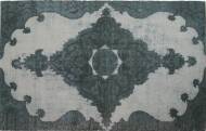 Dywanik Barroco - biało-szary z nadrukiem, w barokowym stylu. Ręcznie tkany w stylu vintage.