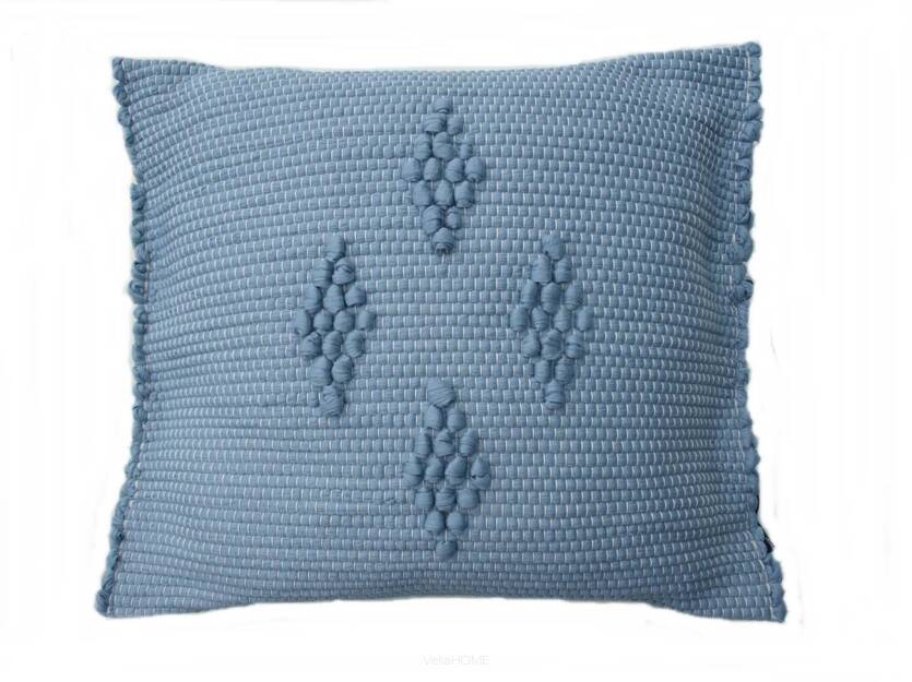Poduszka dekoracyjna tkana - Puxados - niebieska - pastelowa