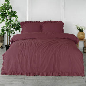 Pościel bawełniana Stonewashed 200x220 raspberry