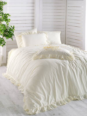 Pościel bawełniana Stonewashed 200x220 snow white
