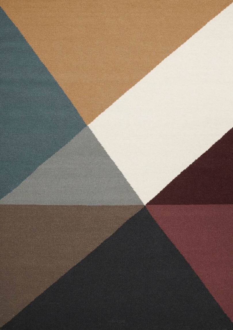 Dywan Metri mustard - Linie Design - wełniany - kolorowy