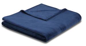 Koc Biederlack - Soft & Cover - ciemny niebieski z mikrofibry