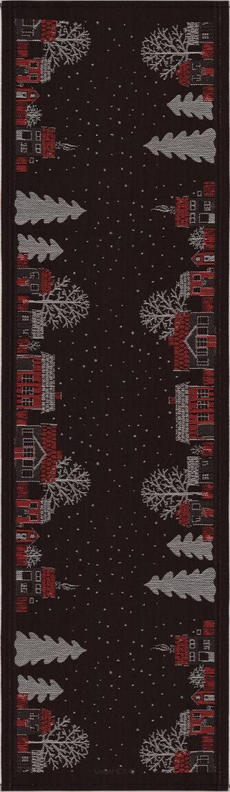 Bieżnik świąteczny tkany - Ekelund - Julstad - z bawełny organicznej