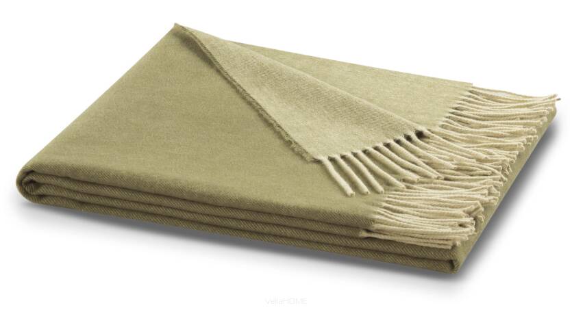 Pled z frędzlami Twill - Biederlack - olive
