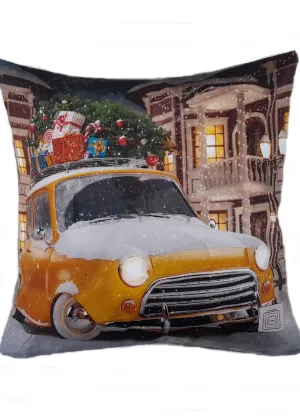 Poszewka dekoracyjna świąteczna Car dream 45x45 bawełniana