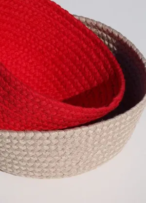 Koszyczek tekstylny - do pieczywa - czerwony