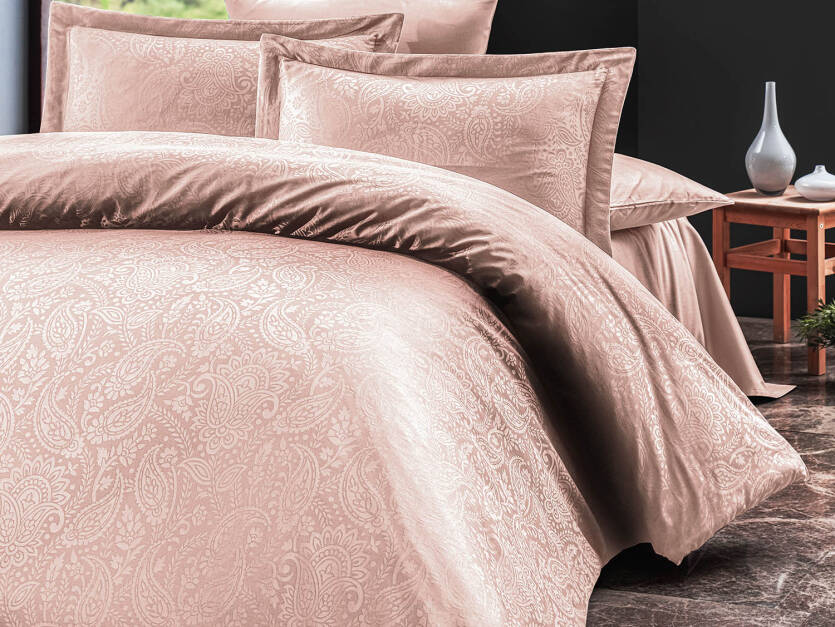 Pościel satyna bawełniana żakardowa Sal 160x200 light pink