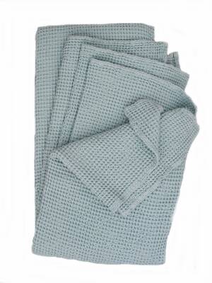 Narzuta bawełniana - Favo soft - dzianinowa - jade