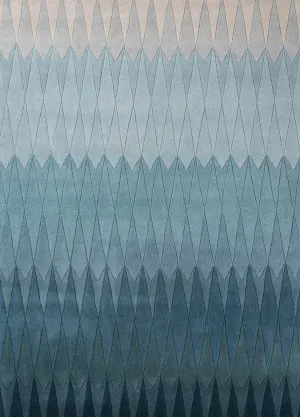 Dywan Acacia blue - Linie Design - wełniany niebieski - morski