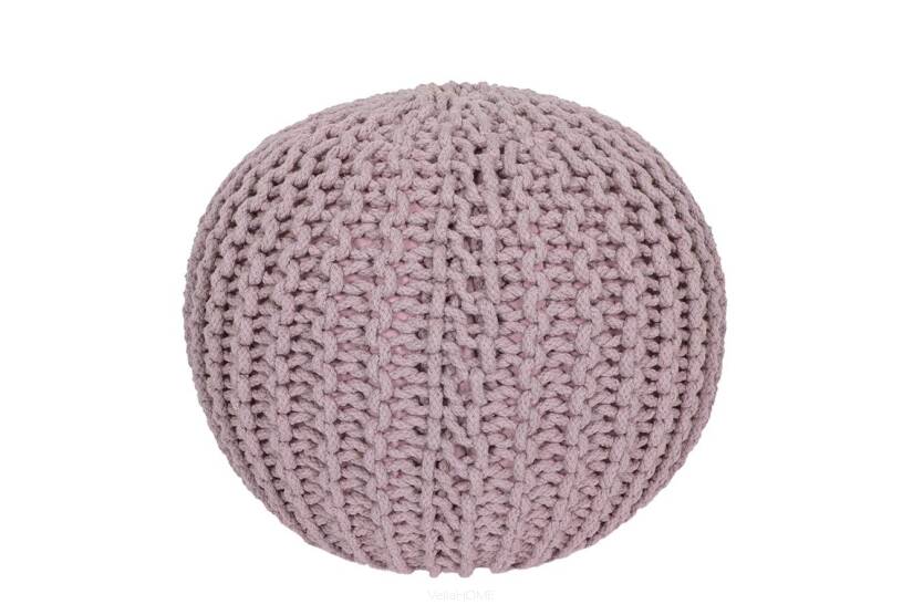 Pufa dziergana - Cool Pouf Obsession -  pudrowy róż
