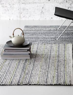 Dywan wełniany Desire lime 170x240 Linie Design szary z limonką