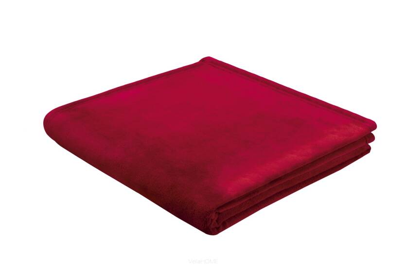 Koc Biederlack - Soft & Cover - czerwony z mikrofibry