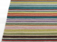 Dywan Feel green Linie Design. Płasko tkany dywan wełniany w kolorowe pasy.