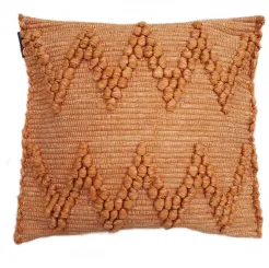 Poduszka dekoracyjna tkana - Zigzag - miodowa
