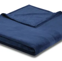 Koc Biederlack - Soft & Cover - ciemny niebieski z mikrofibry